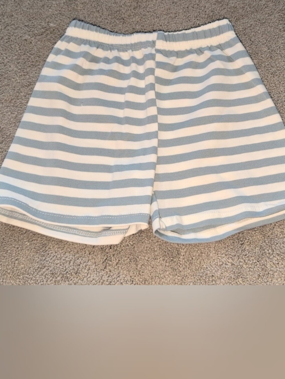 New Kids Striped Knit Shorts - Light Blue & White. Size 2T